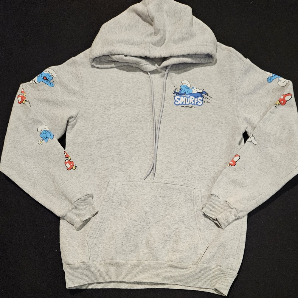 Smurfs Hoodie Sweatshirt  Smurftastic Mushroom Pullover Size Small
